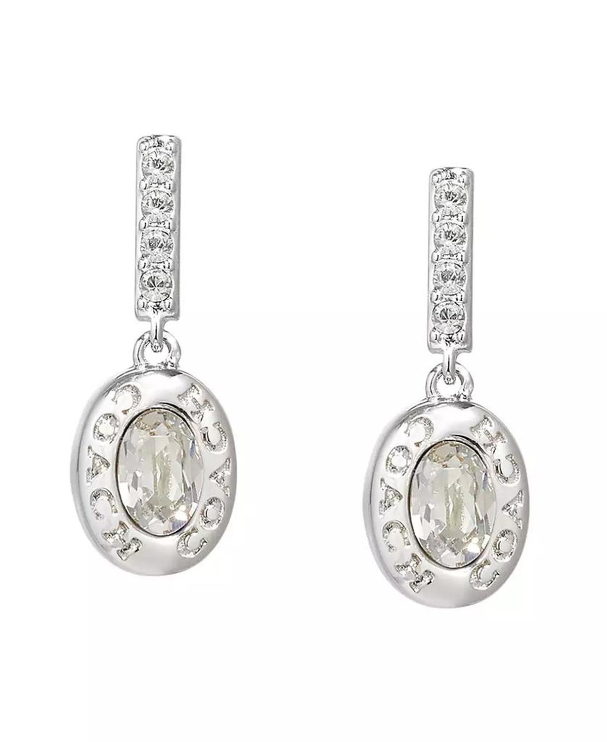 Faux Stone Signature Pavé Bar Drop Earrings