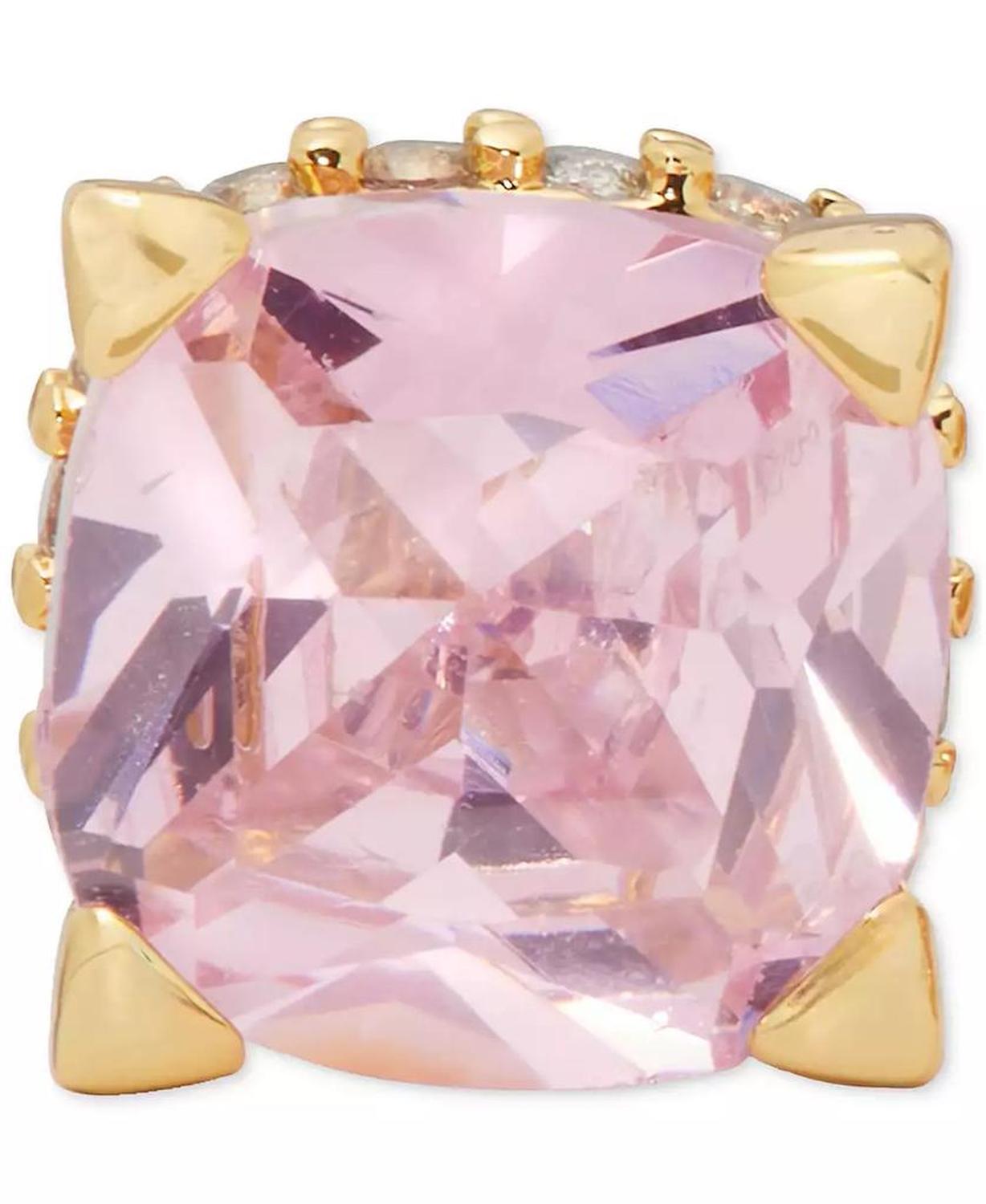 Color Cubic Zirconia Square Stud Earrings