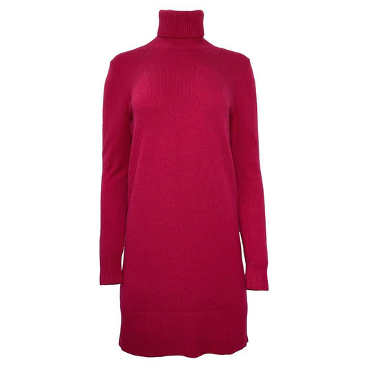 Collection Turtleneck Sweater Dress in Fuchsia Pink Cashmere
