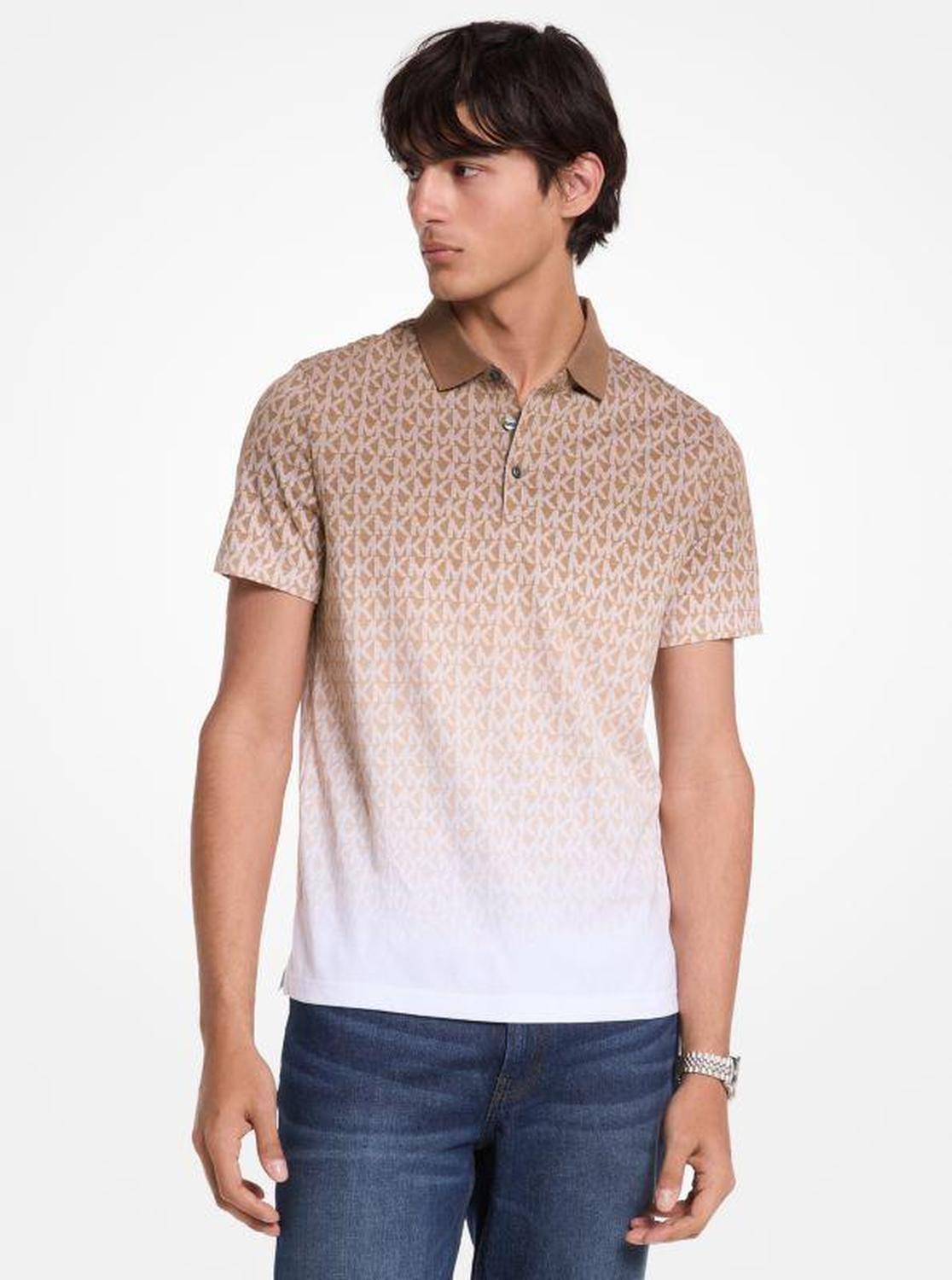 Ombré Signature Logo Cotton Polo Shirt