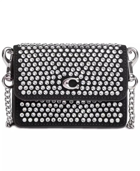 Essential Half Flap Card Case with Crystal