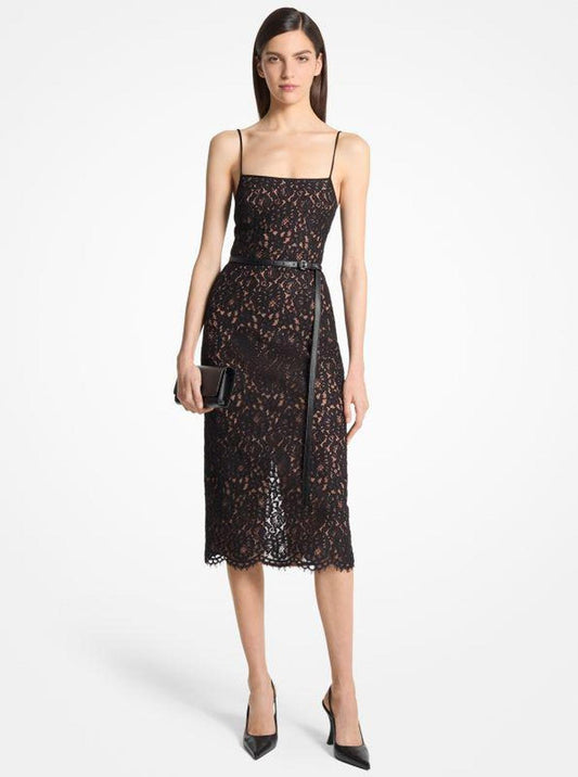 Corded Floral Lace Slip Dress