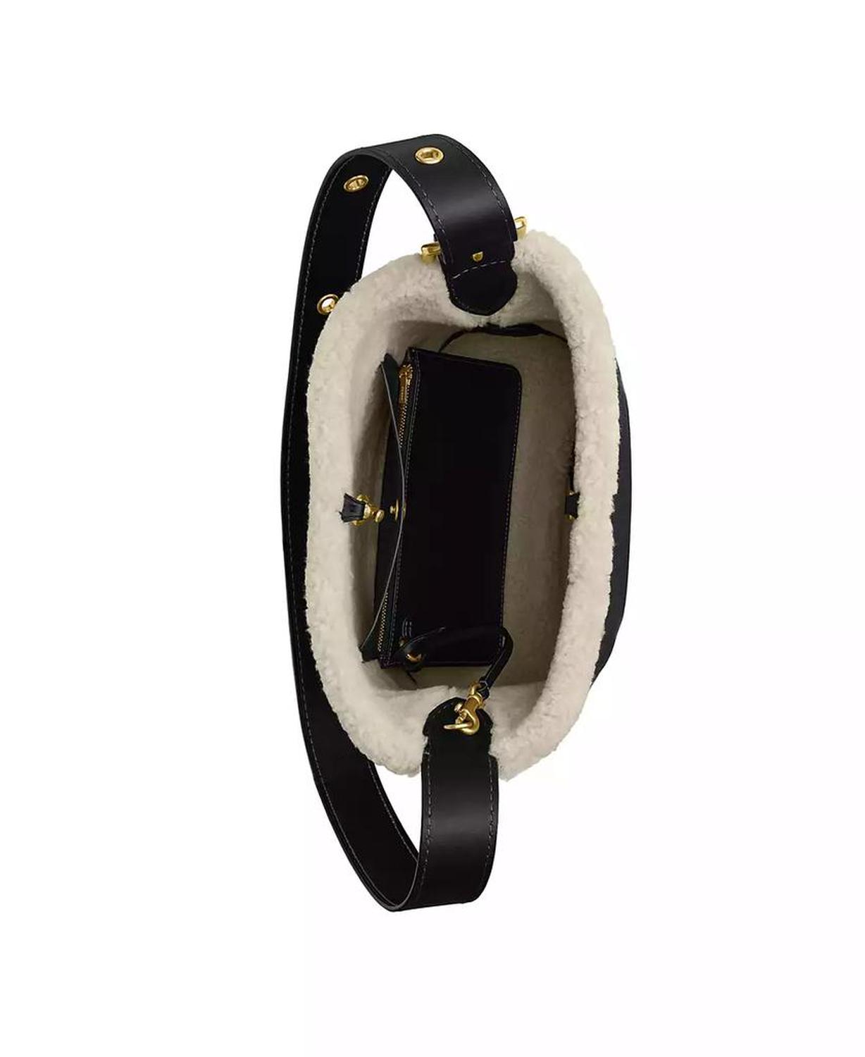 Bleeker Medium Shearling Trim Bucket Bag