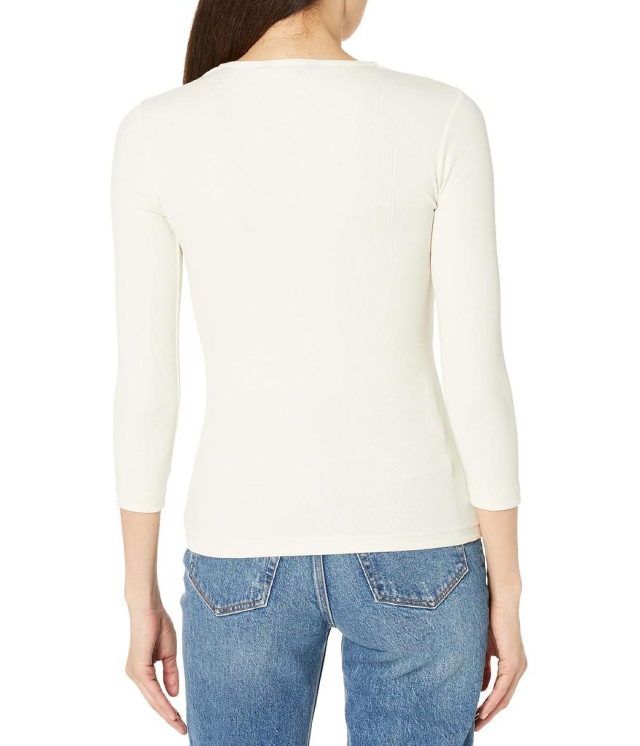 Ring-Front Rib-Knit Top