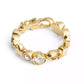 Faux Stone Signature Mixed Charm Band Ring