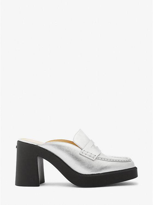 Eden Metallic Leather Platform Mule