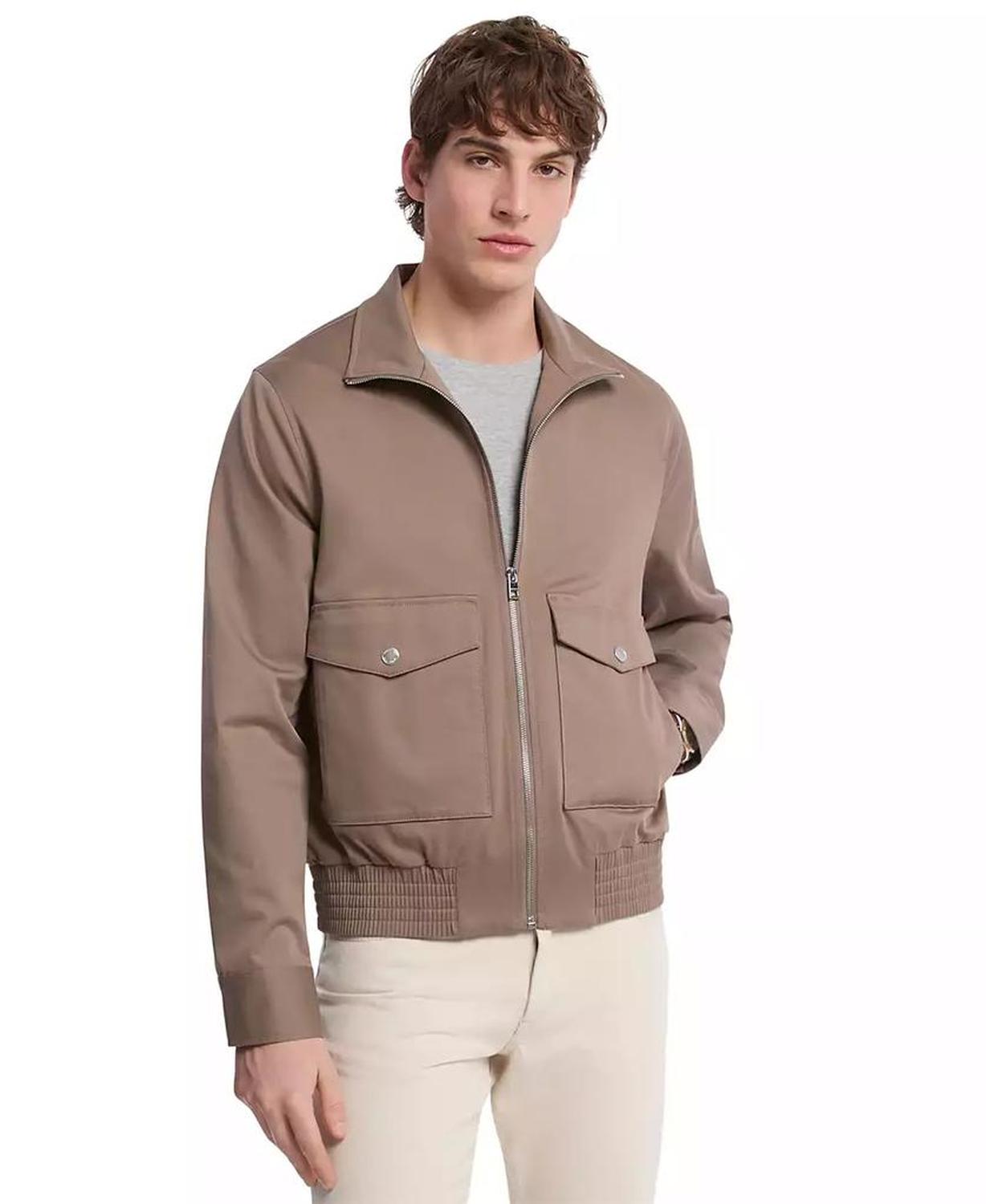 Men's Lightweight Long Sleeve Zip-Front Harrington Jacket