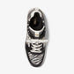 Georgie Animal Print Logo and Leather Trainer