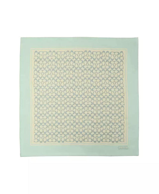 Textured Signature Print Silk Square Scarf