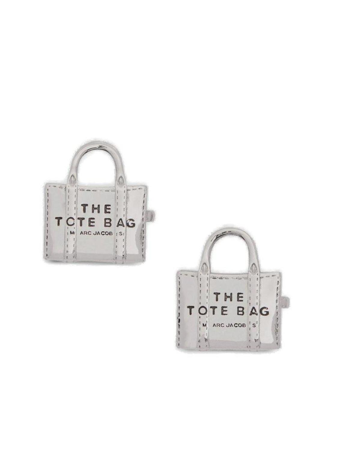 Marc Jacobs Tote Bag Logo Engraved Stud Earrings