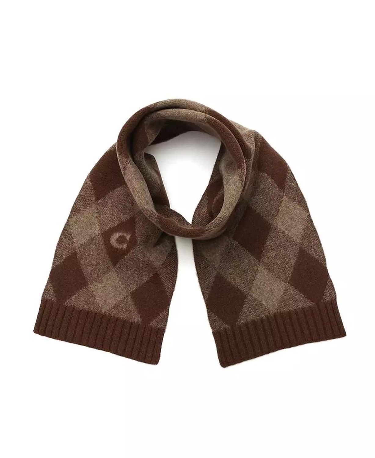 Argyle Knit Stretch-Fit Muffler