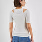 Women's Slim Ribbed Layered-Look Short-Sleeve Top