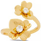 Gold-Tone Pavé Flower Wrap Ring