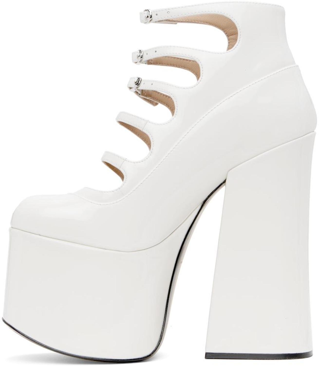 White 'The Patent Leather Kiki' Heels