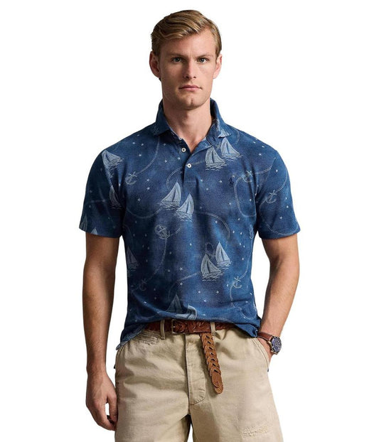 Classic Fit Nautical Mesh Polo Shirt