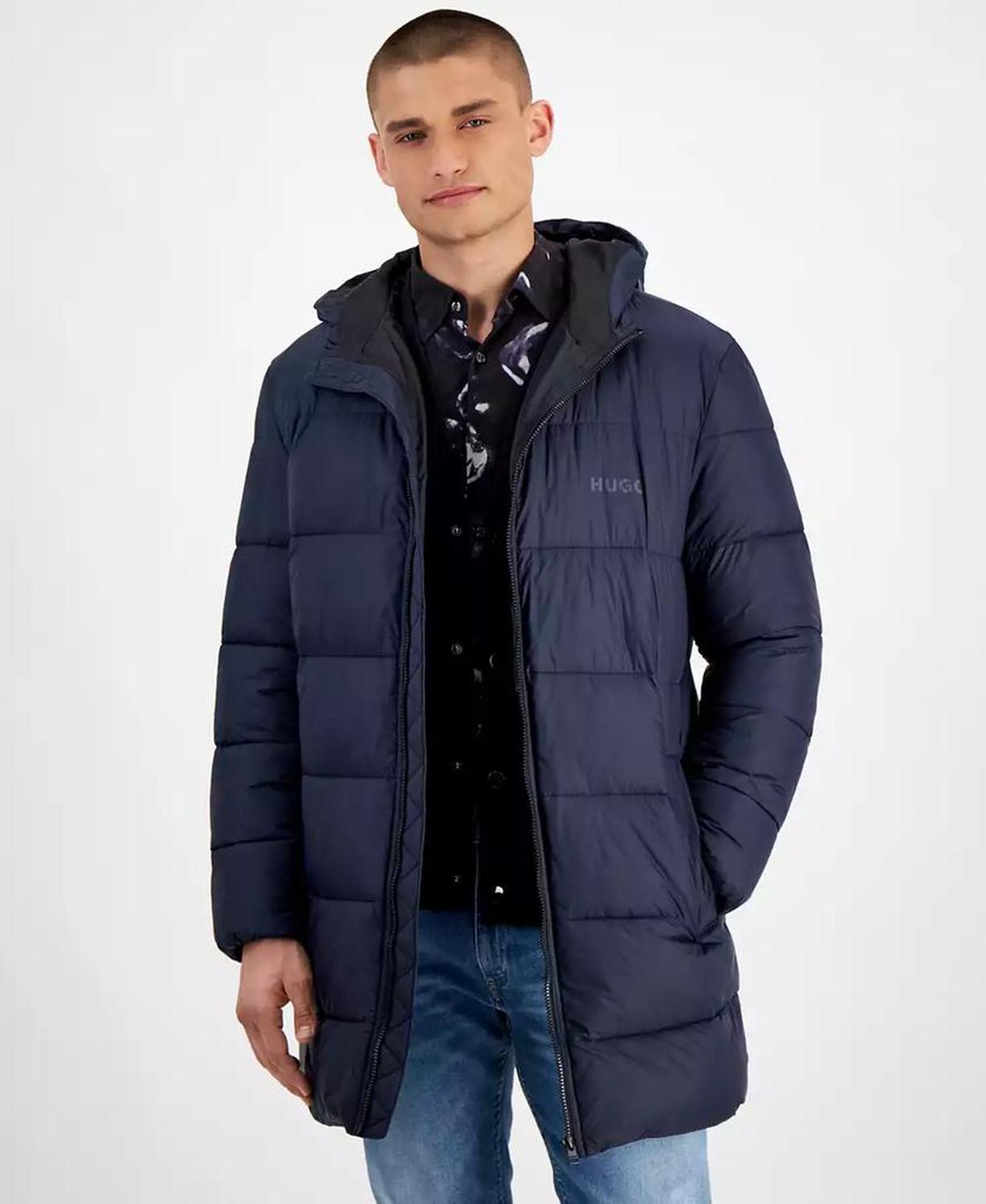 Men's Slim-Fit Lightweight Hooded Water-Repellent Big Artic Down Parka