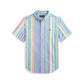 Striped Cotton Oxford Short Sleeve Shirt (Big Kid)
