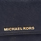 Michael Kors Navy Blue Saffiano Leather Jet Set Travel Flat Wallet..