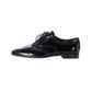 Prada Lace Up Brogues in Black Patent Leather