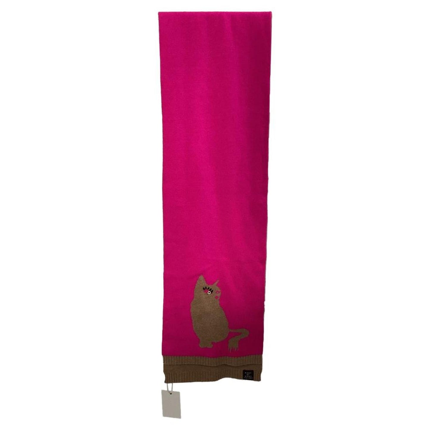 Marc by  Cat Scarf and Gloves in Pink and Brown Wool