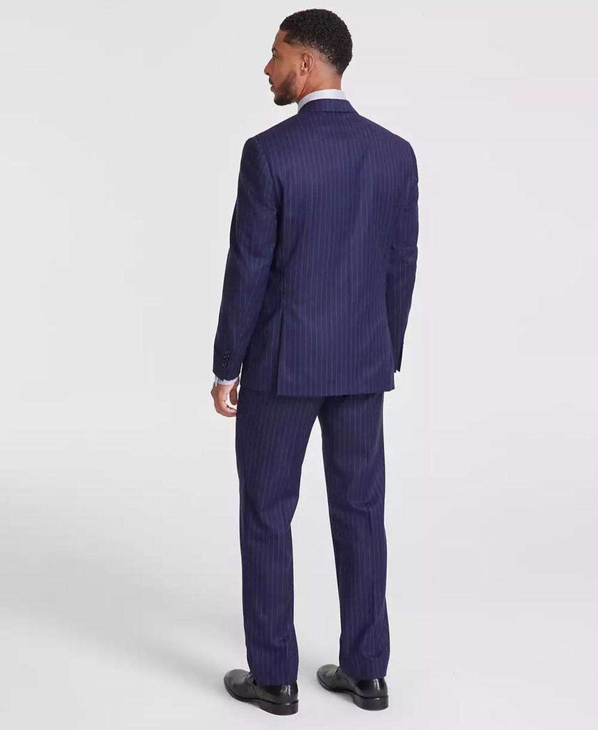 Men's Classic-Fit Pinstripe Wool-Blend Stretch Suit Separates