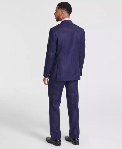 Men's Classic-Fit Pinstripe Wool-Blend Stretch Suit Separates