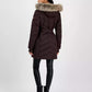Women's Faux-Fur-Trim Hooded Belted Puffer Coat