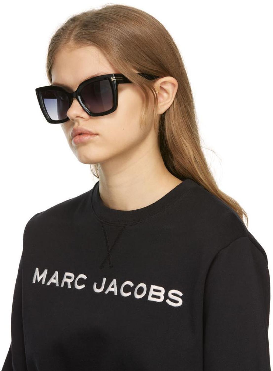 Black Icon Edge Oversized Square Sunglasses display picture 2