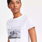 Women's Cotton Crewneck Graphic-Print Tee