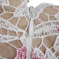 Marchesa Notte Womens White Floral Lace Scoop Neck Sleeveless Gown Dress