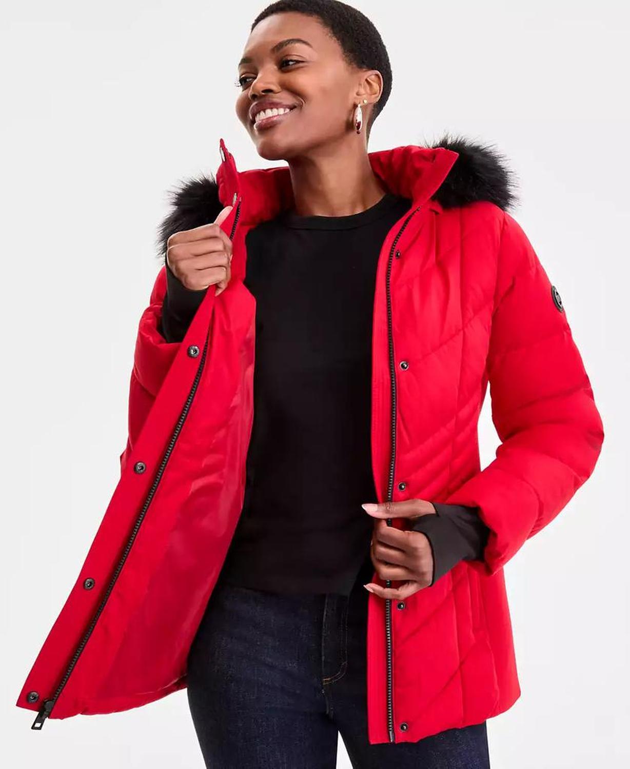 Women's Faux-Fur-Trim Hooded Puffer Coat, Exclusively at Macy's