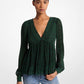 Snake Print Georgette Pleated Top