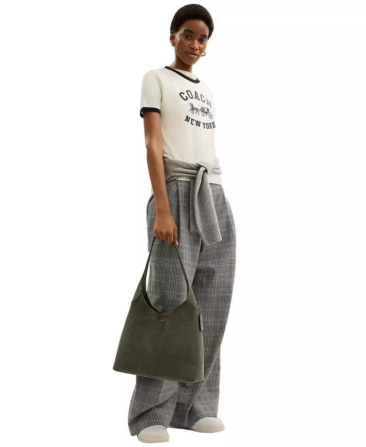 Brooklyn Large Suede Shoulder Bag 34