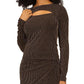 Petites Womens Crewneck Metallic Pullover Top