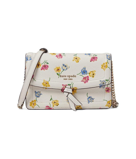 Knott Tulip Toss Embossed Pebbled Leather Flap Crossbody