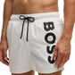 Men's Vertical Logo Print Swim Shorts