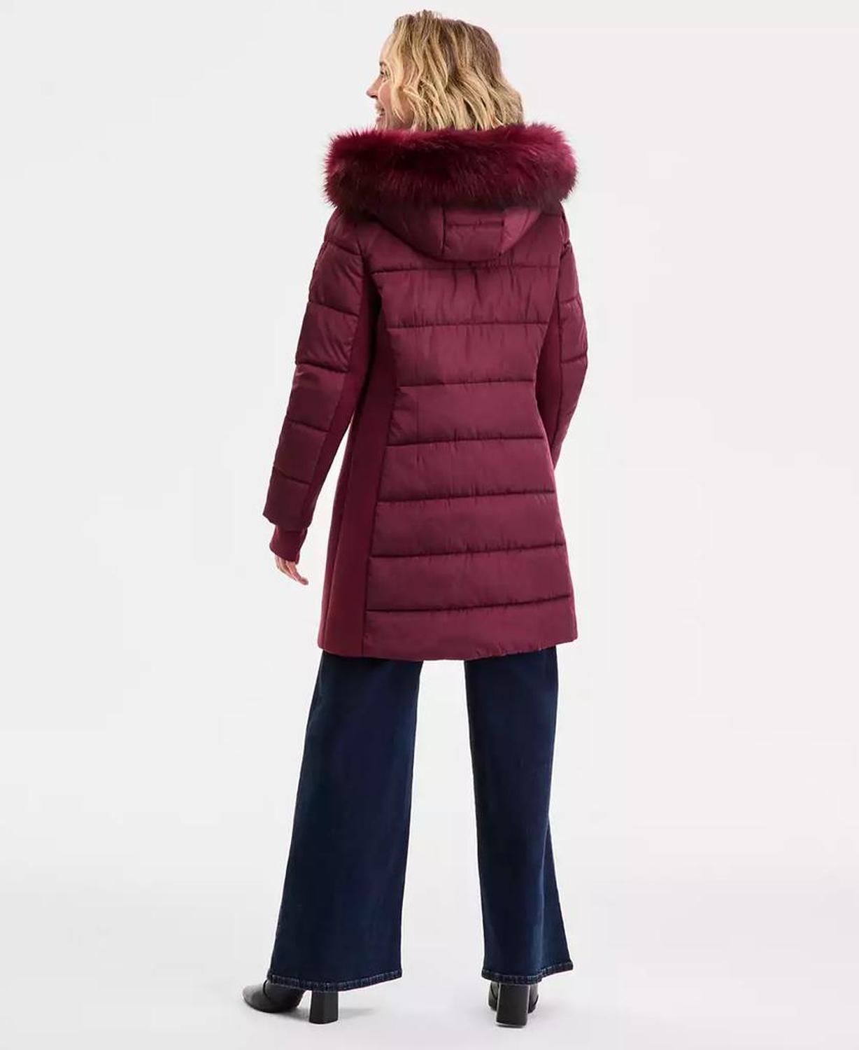 Women's Faux-Fur-Trim Hooded Puffer Coat, Exclusively at Macy's