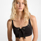Lace-Up Stretch Nylon Bikini Top