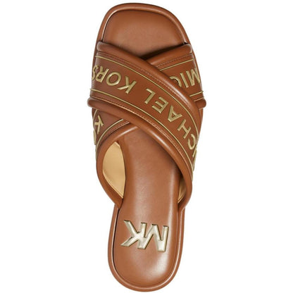 GIDEON SLIDE Womens Logo Faux Leather Slide Sandals