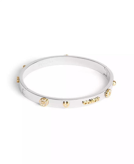 Faux Stone Signature Mixed Motif Bangle Bracelet