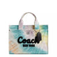 Women's Zip Top Cargo Tote Bag with Rainbow Tie-dye