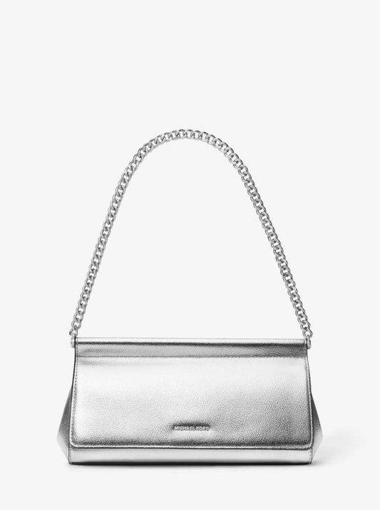 Carmine Medium Metallic Pebbled Leather Pochette