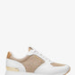 Livvy Leather and Glitter Chain-Mesh Trainer