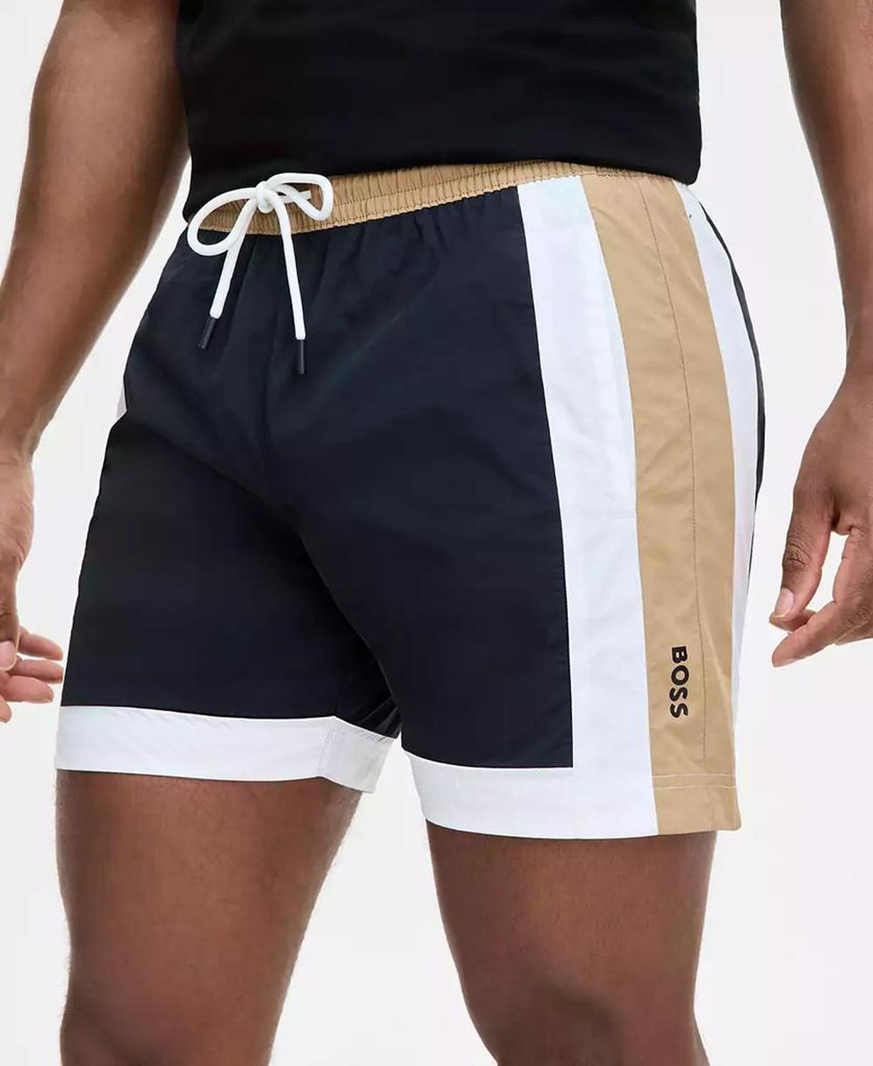 Men's Colorblocked Drawstring 5" Swim Shorts