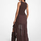 Georgette Smocked High-Low Dress
