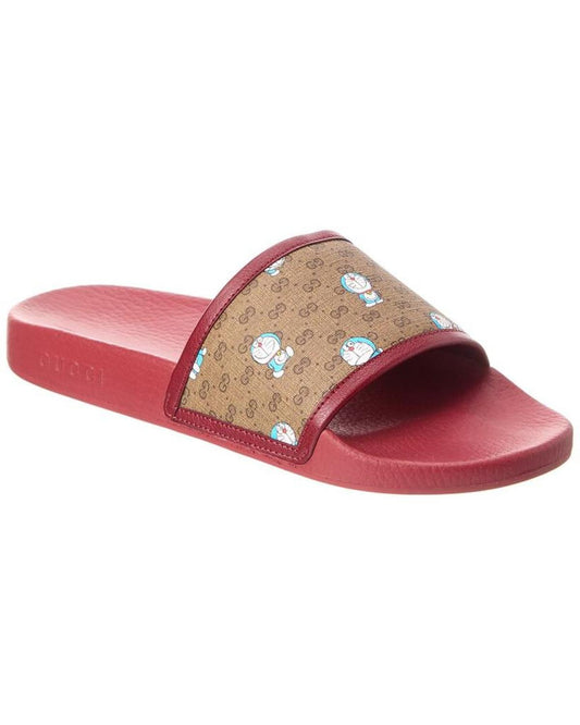 Gucci x Doraemon Mini GG Supreme Canvas Slide