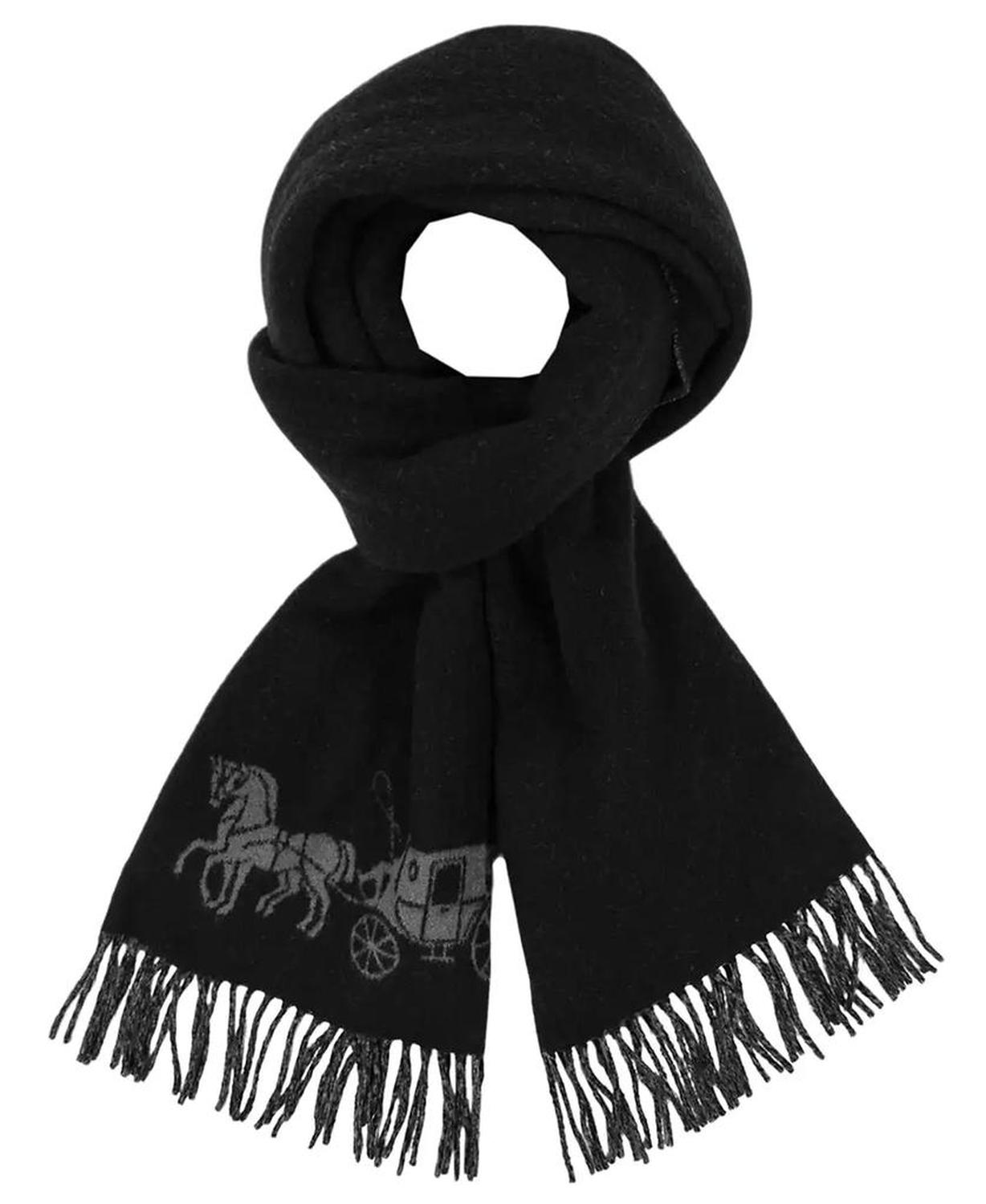 Women's Oversized Bicolor Horse and Carriage Muffler