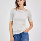 Women's Slim Ribbed Layered-Look Short-Sleeve Top