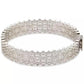 Silver-Tone Spade Flower Lace Thin Bangle Bracelet