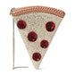Slice Crystal Embellished Fabric 3-D Pizza Crossbody